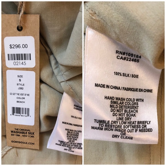 NWT Go by Go Silk Drape Vest 100% silk - Picture 5 of 7